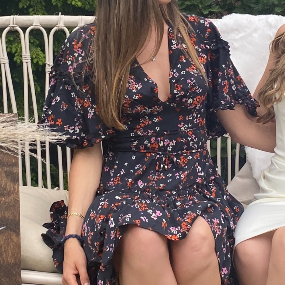 Navy blue vici dolls floral mini dress